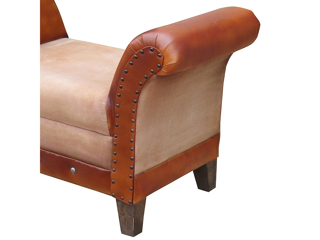 Banc tapissé marron 88x49x62