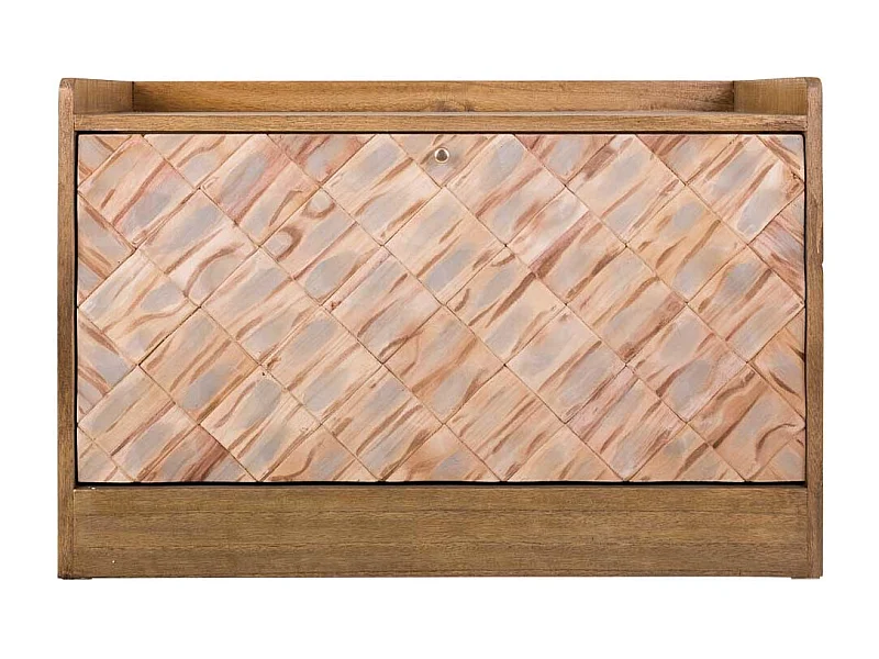 Banco de sapatos de madeira marrom 80x38x53