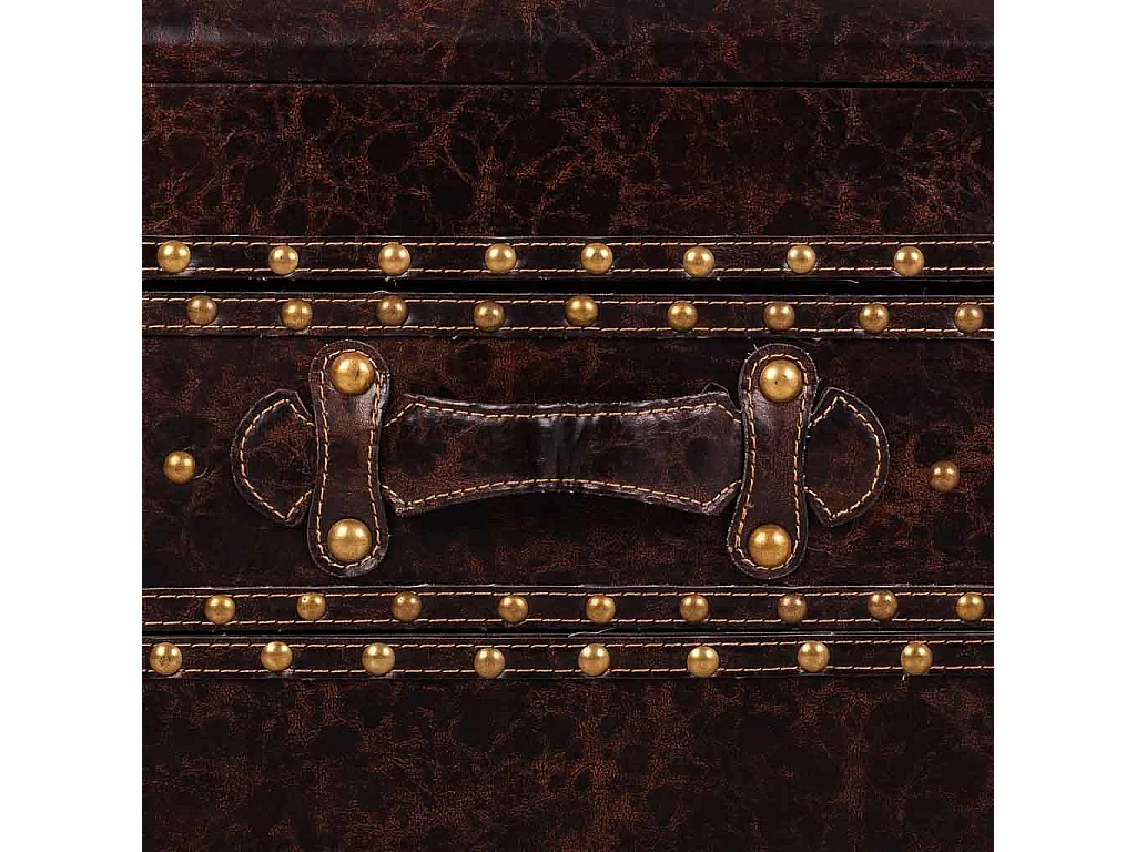 Banquette en éco-cuir marron 130x40x52