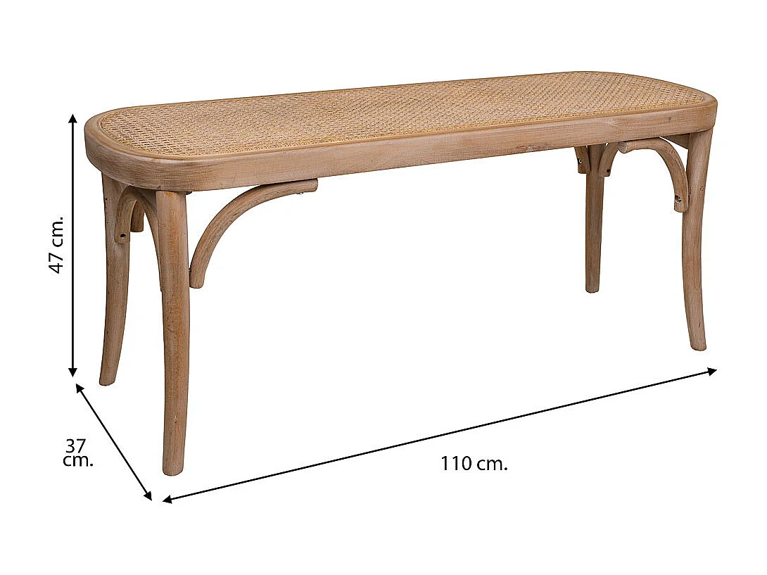 Banquette en bois avec grille marron 110x37x47