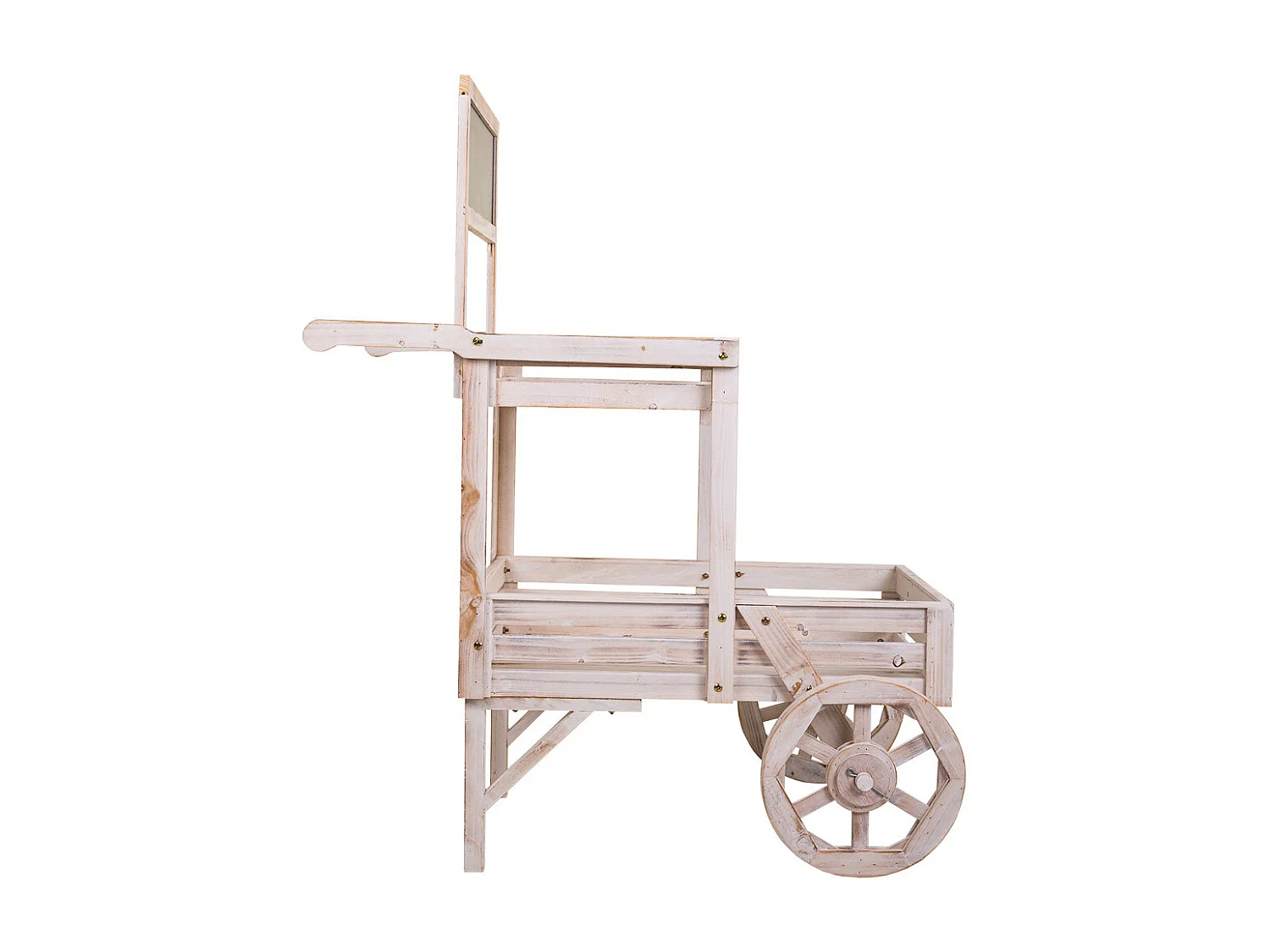 Weißer PrÃ¤sentationswagen aus Holz, 100x52x120h cm