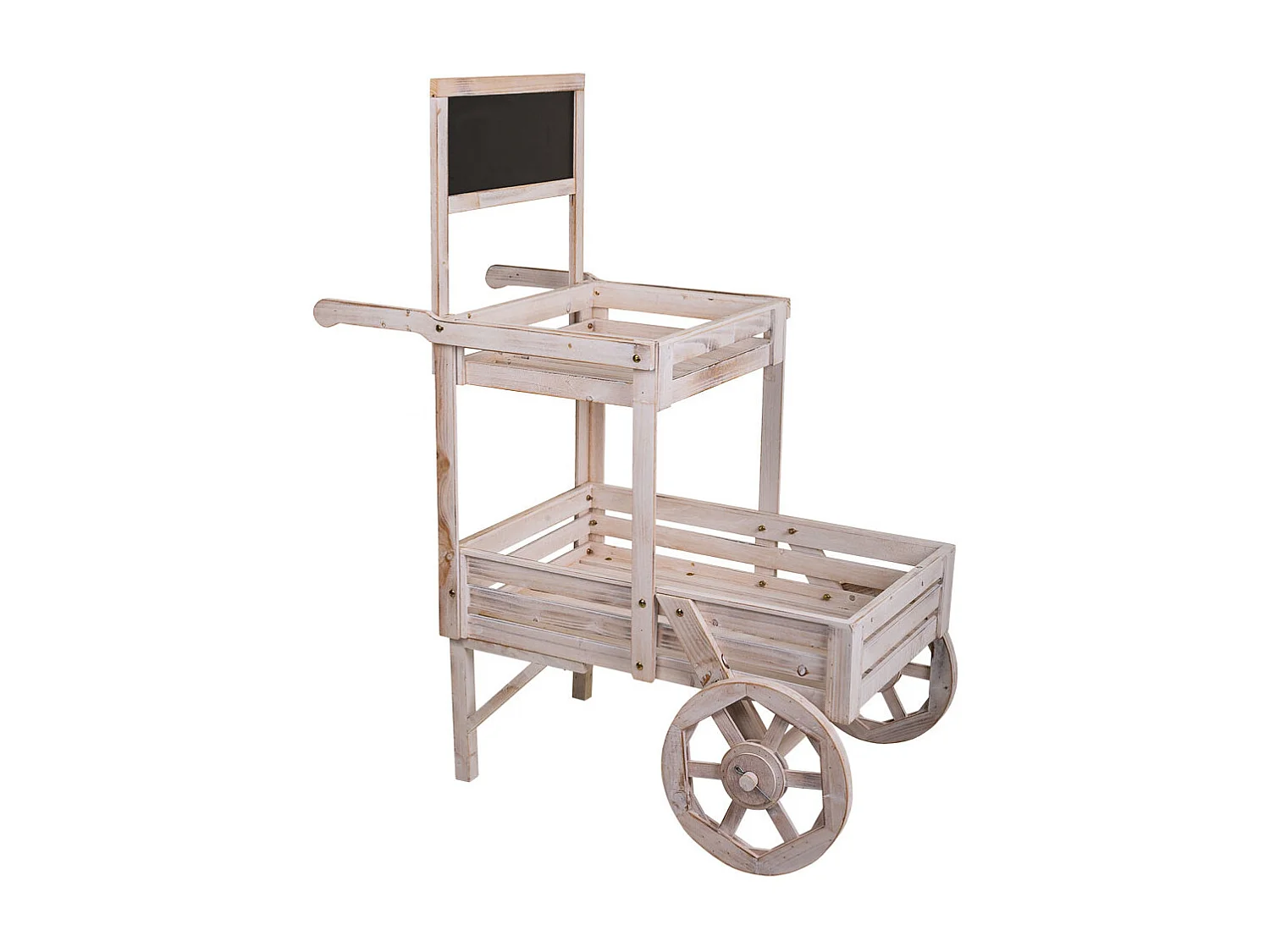 Weißer PrÃ¤sentationswagen aus Holz, 100x52x120h cm