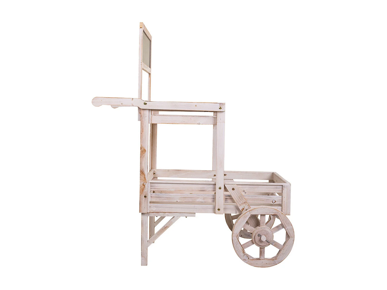 Weißer PrÃ¤sentationswagen aus Holz, 100x52x120h cm