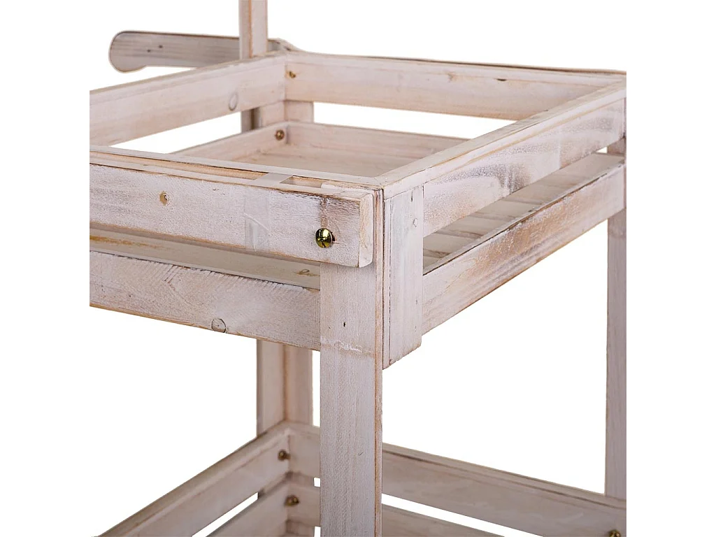 Weißer PrÃ¤sentationswagen aus Holz, 100x52x120h cm