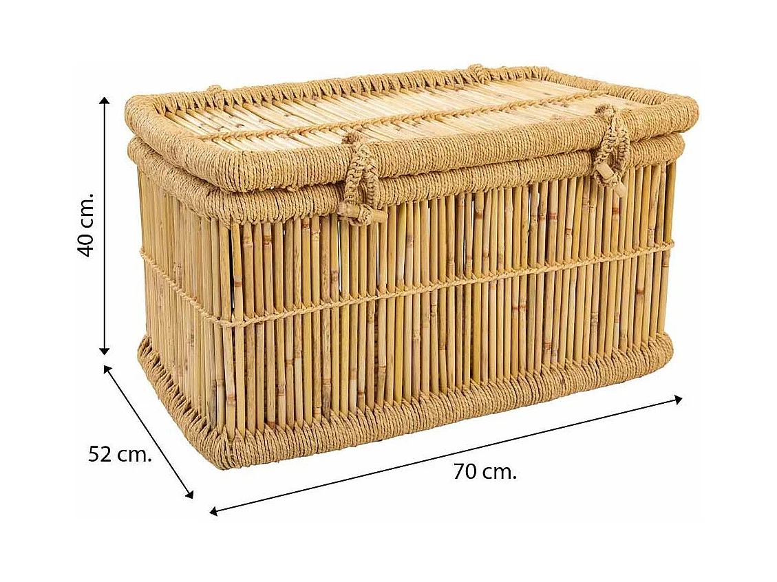 Set di 2 cesti portabiancheria in bambù 75x52x40