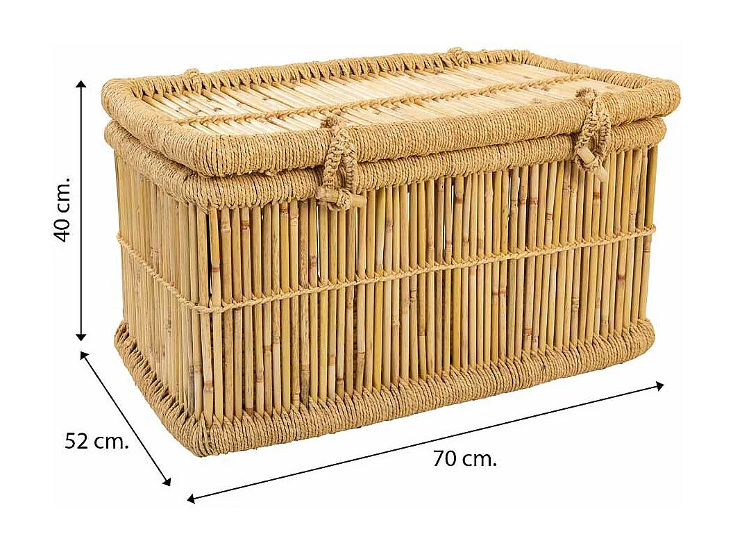 Set di 2 cesti portabiancheria in bambù 75x52x40