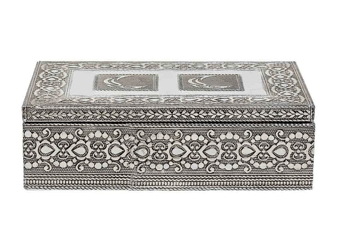 Portagioie in metallo goffrato color rame 20x12,5x5h