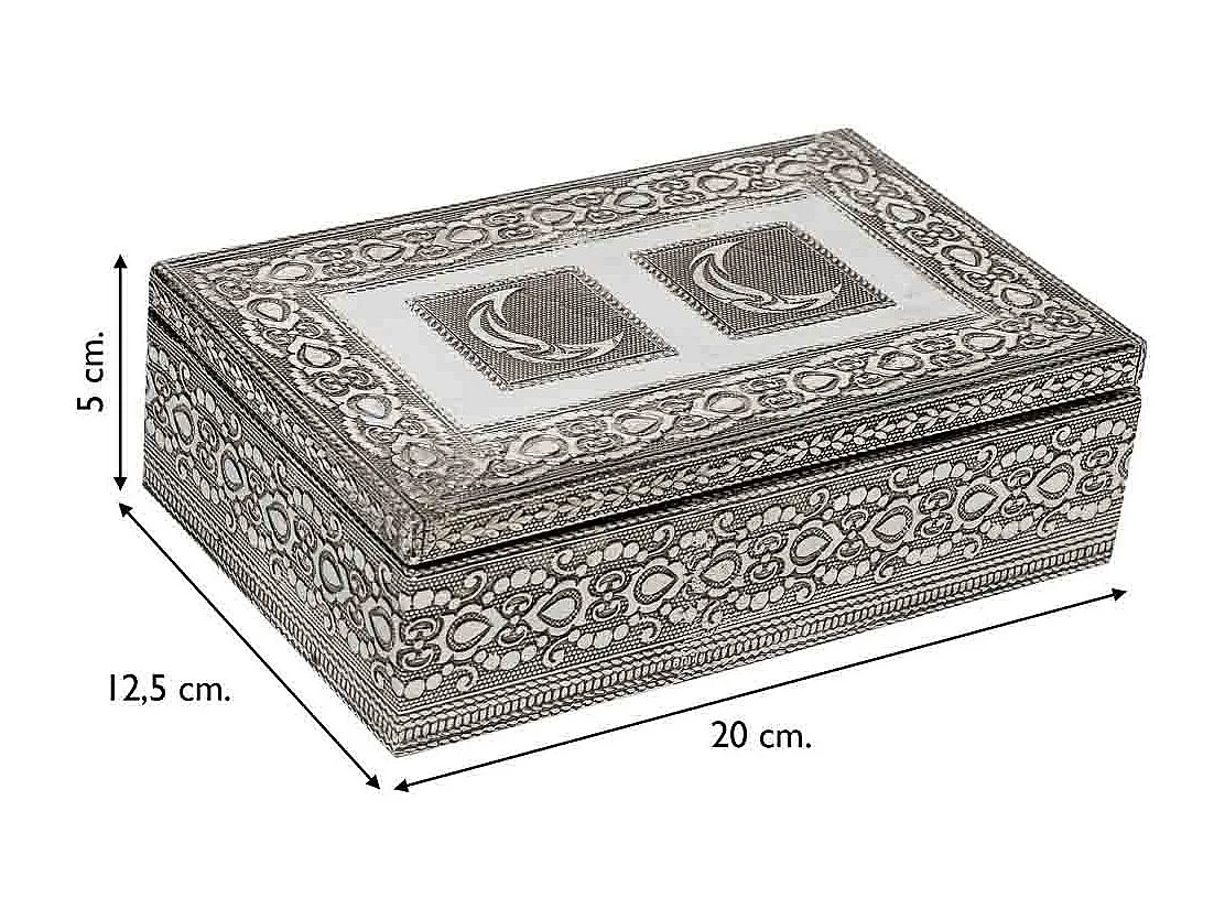 Portagioie in metallo goffrato color rame 20x12,5x5h