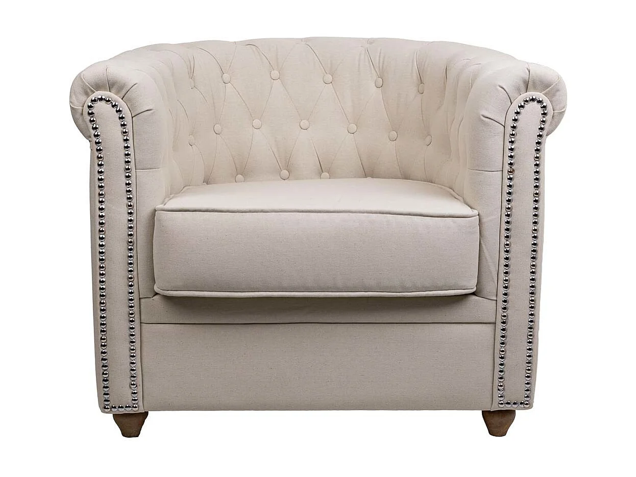 Sillón tapizado blanco 80x80x48/72