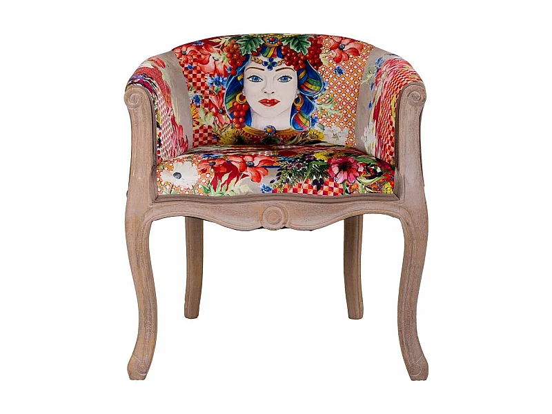 Rosa gepolsterter Holzsessel 61x61x71h cm