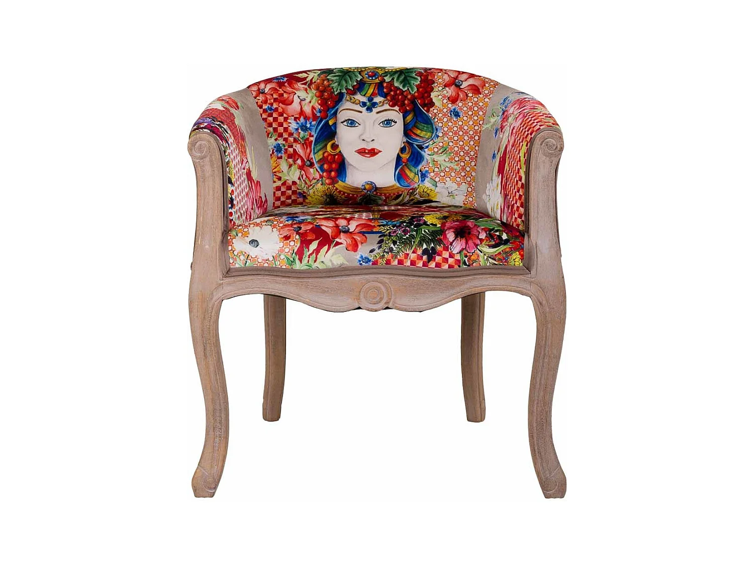Fauteuil en bois tapissé rose 61x61x71h