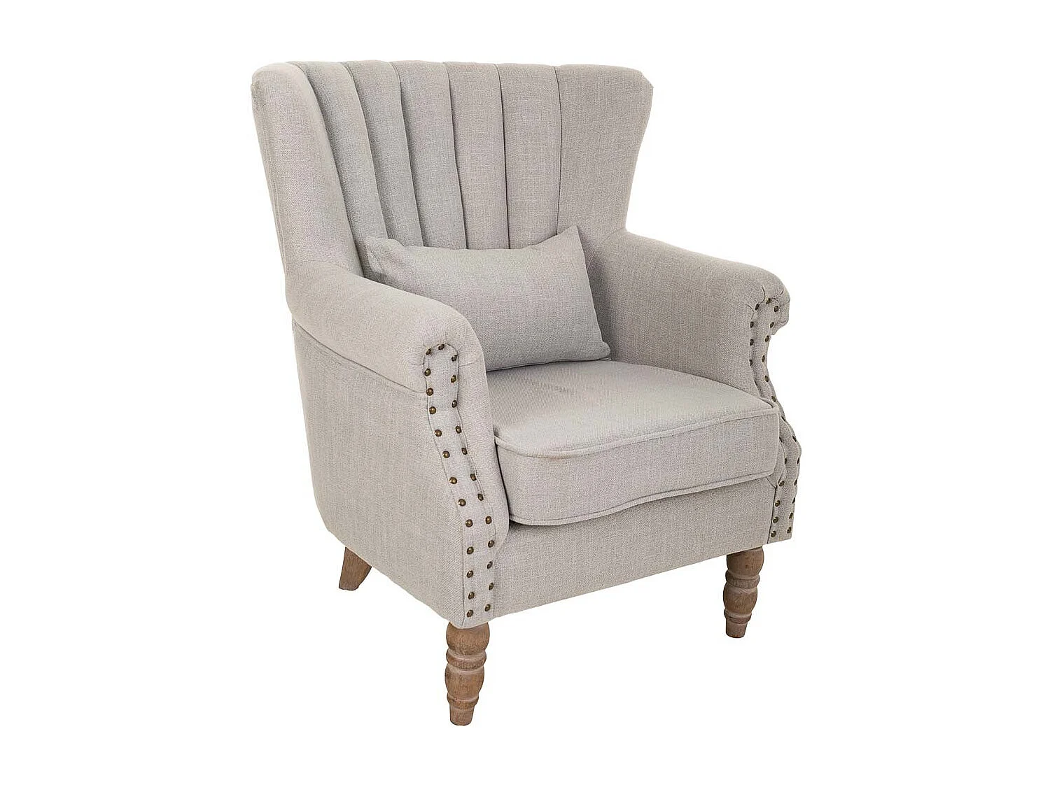 Fauteuil en bois gris tapissé 73x59x43/87h