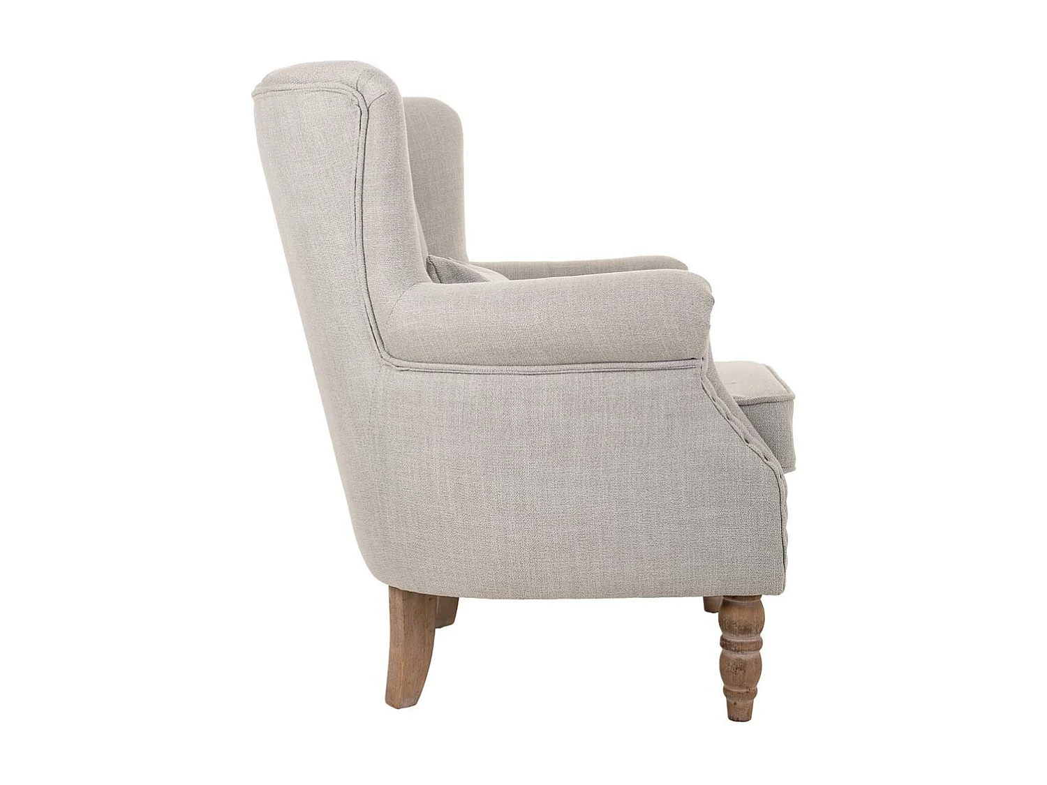 Poltrona estofada de madeira cinza 73x59x43/87