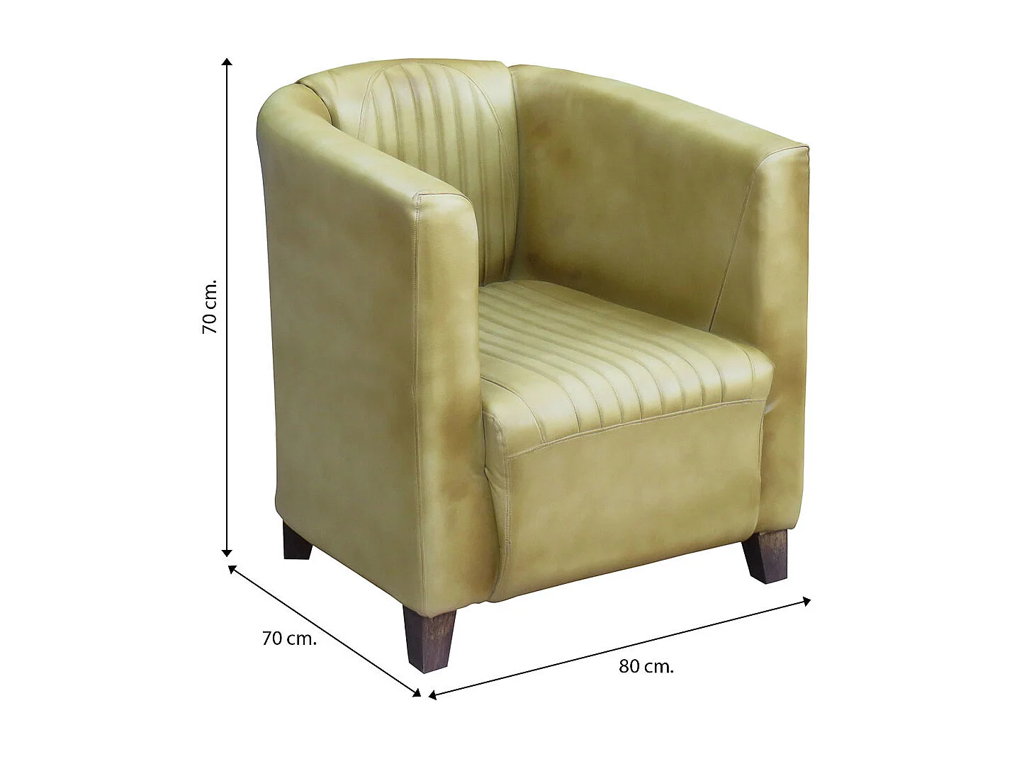 Poltrona in similpelle bianca 80x70x70h