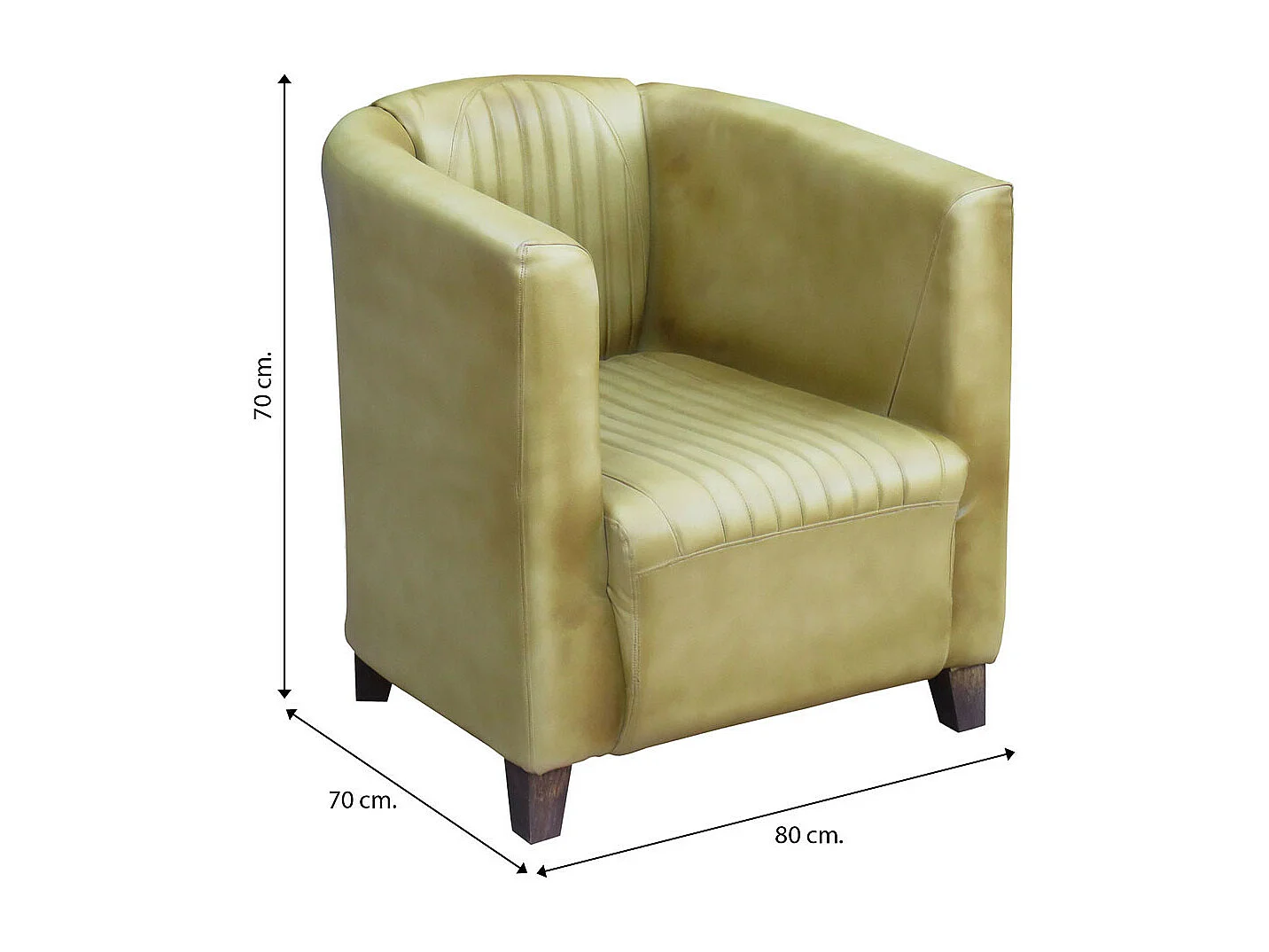 Poltrona in similpelle bianca 80x70x70h