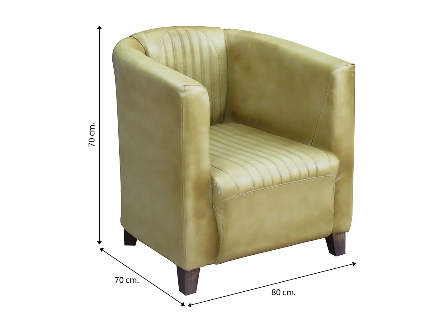 Poltrona em couro sintético branco 80x70x70