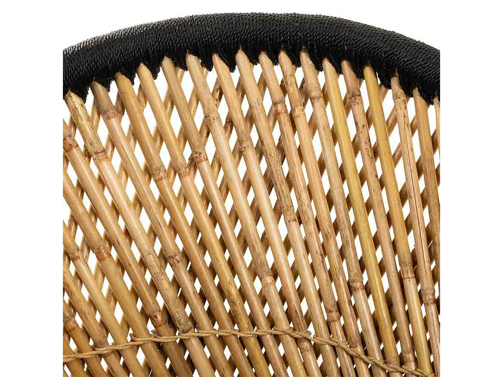 Poltrona de bambu com braços marrons 63x46x89