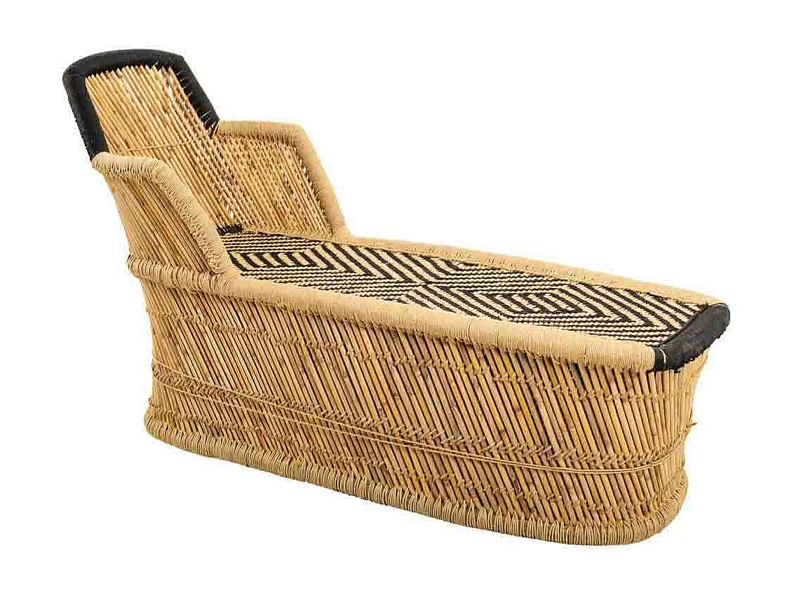 Fauteuil en bambou marron 110x48x78h