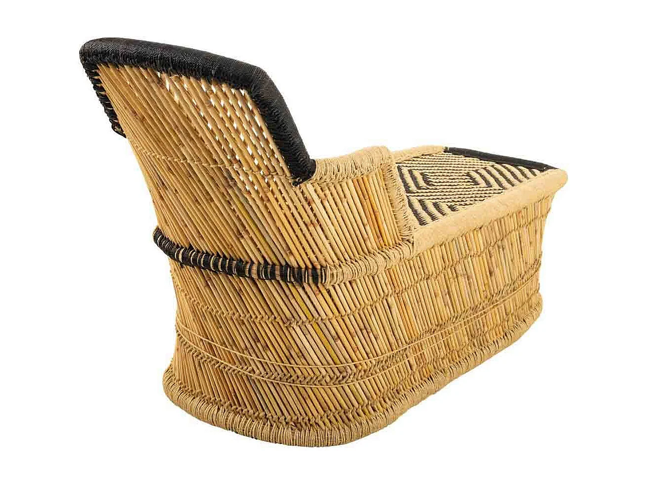 Fauteuil en bambou marron 110x48x78h