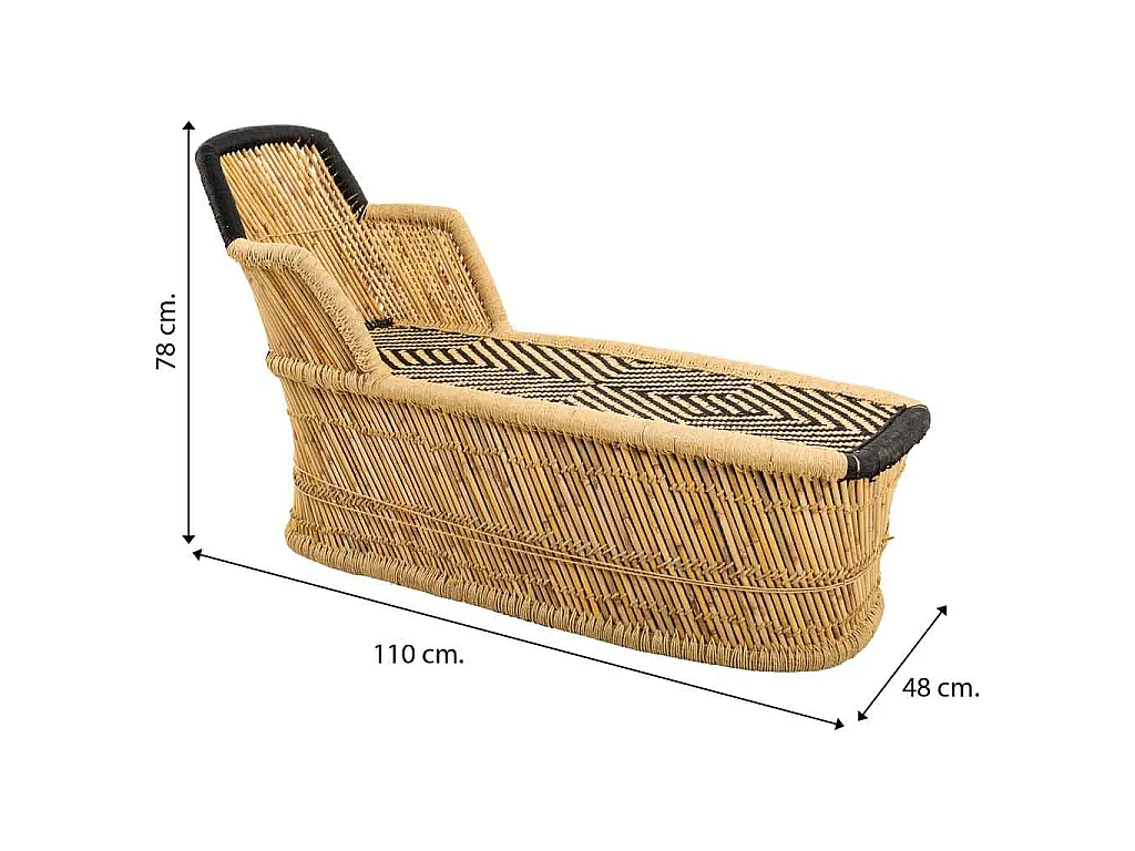 Poltrona in bambù marrone 110x48x78h