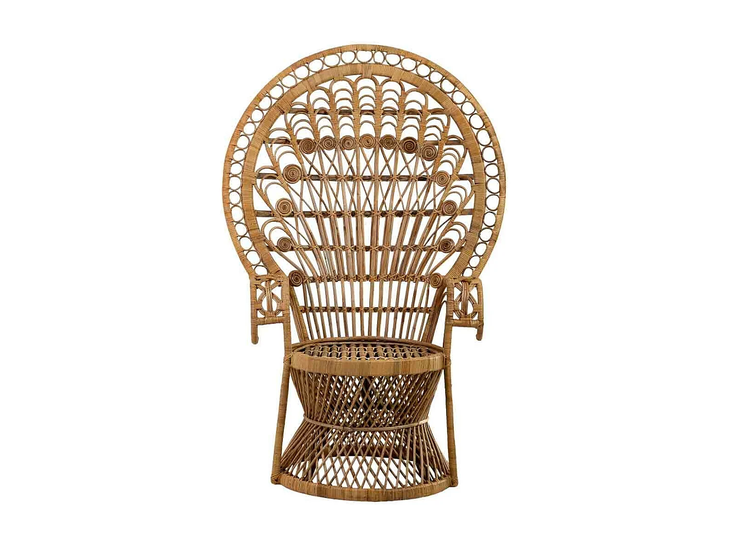 Fauteuil en rotin marron et bambou 75x50x144h cm