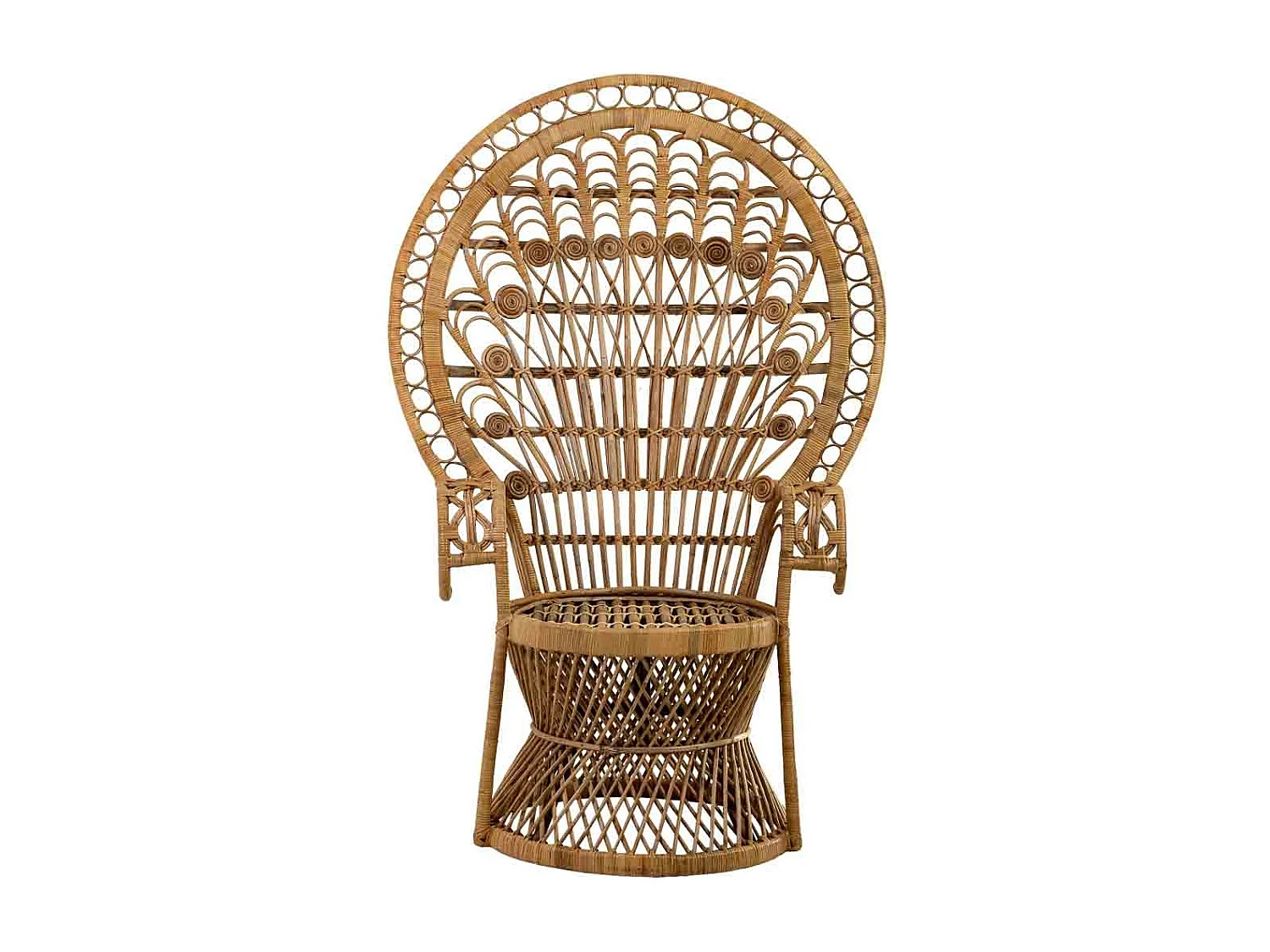 Fauteuil en rotin marron et bambou 75x50x144h cm