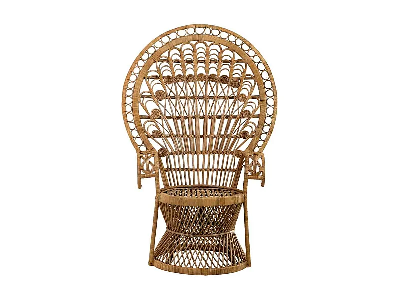 Fauteuil en rotin marron et bambou 75x50x144h cm