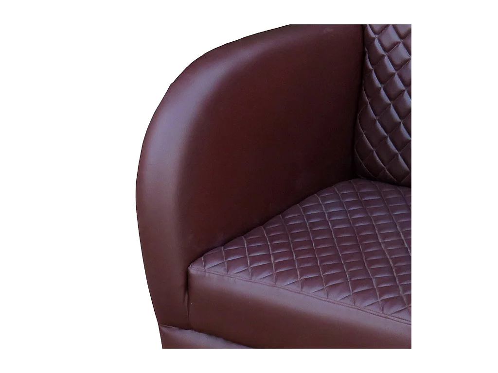 Fauteuil en similicuir marron 83x90x87h