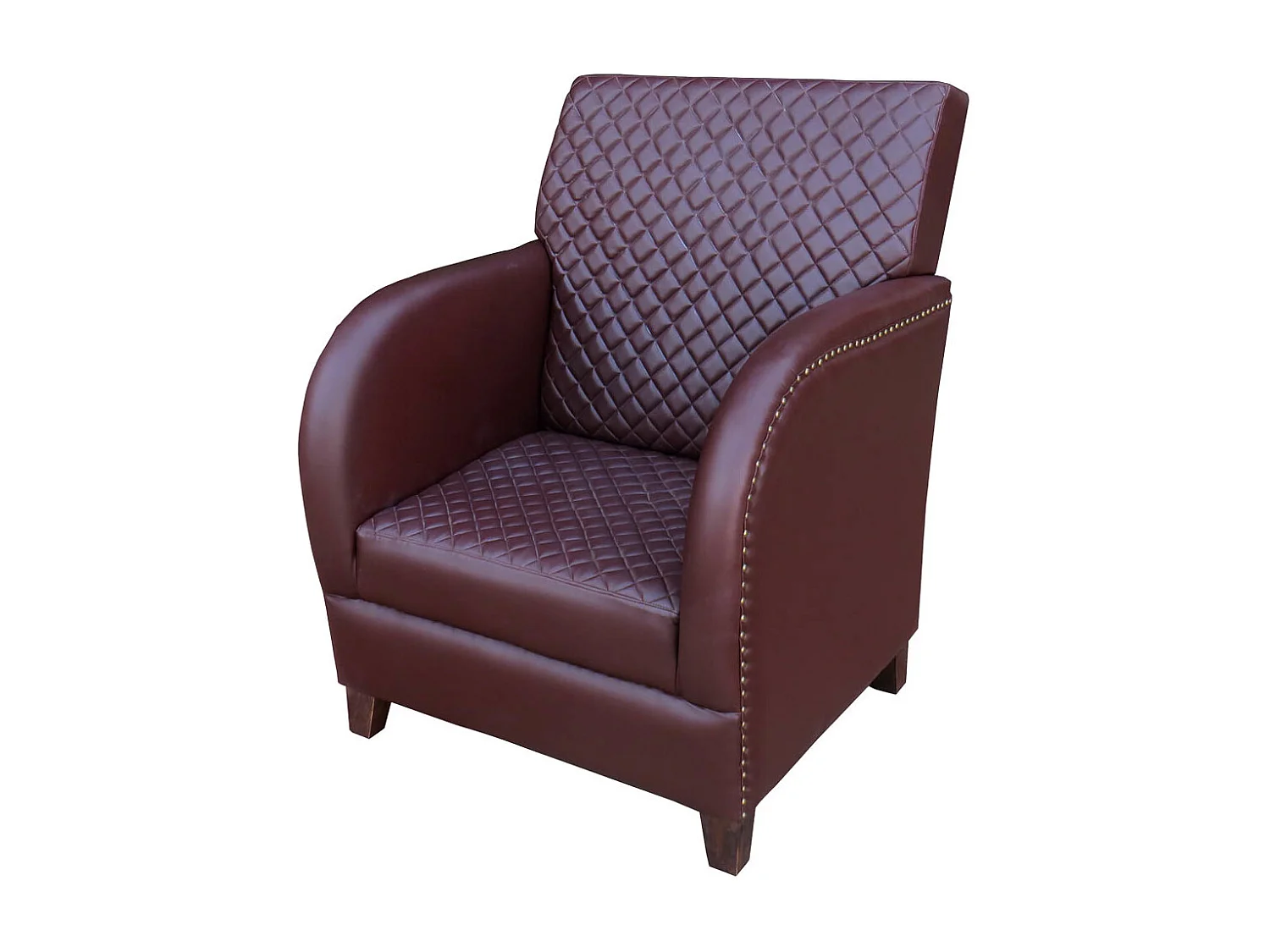 Poltrona in similpelle marrone 83x90x87h