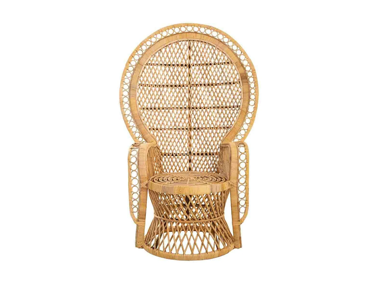 Sillón vintage de bambú marrón 96x49,5x140