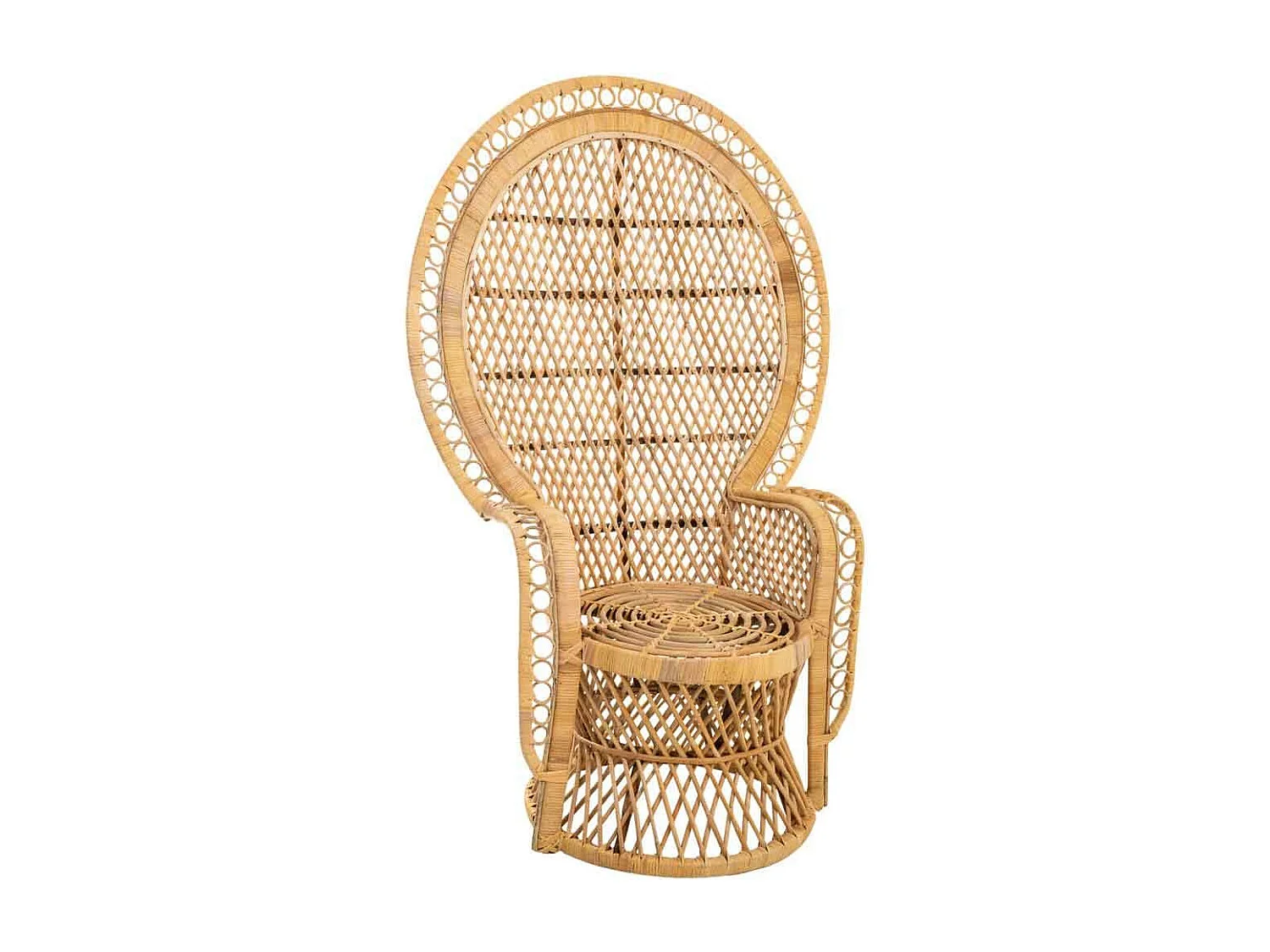 Sillón vintage de bambú marrón 96x49,5x140