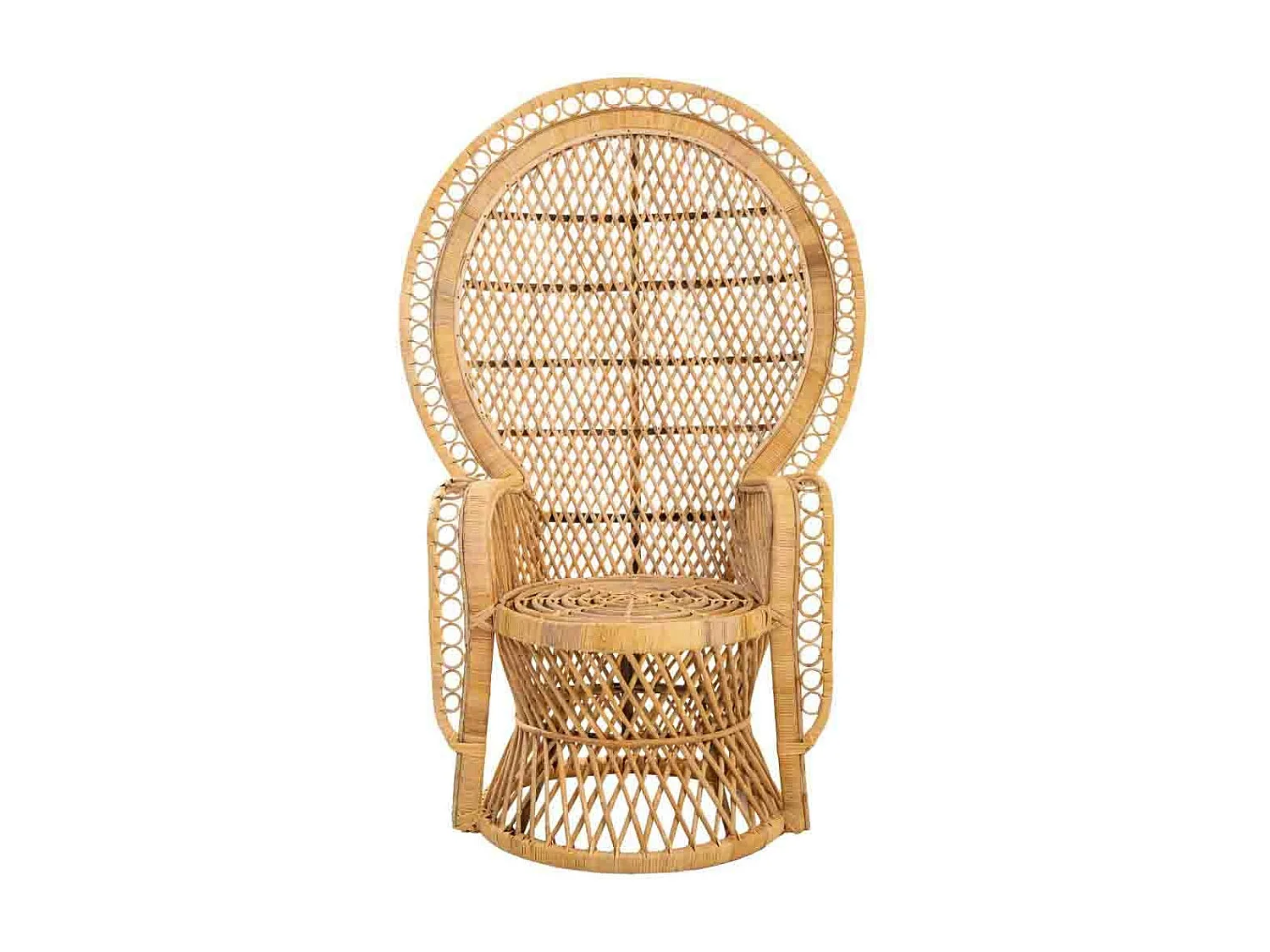 Sillón vintage de bambú marrón 96x49,5x140