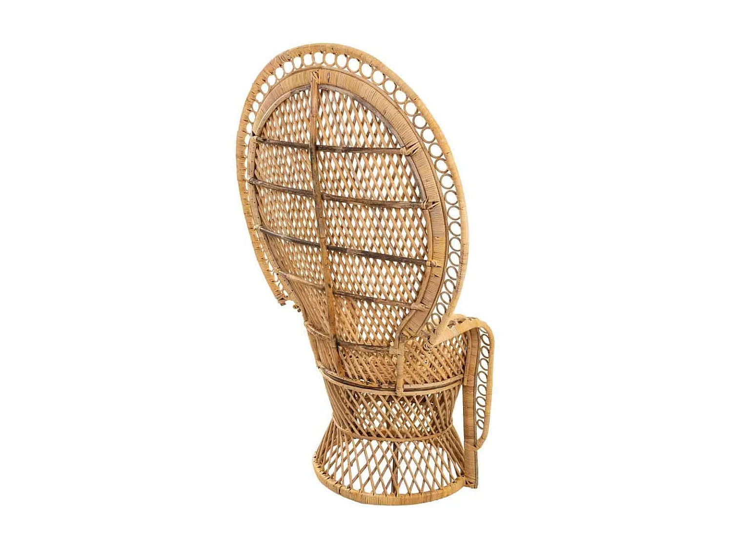 Sillón vintage de bambú marrón 96x49,5x140