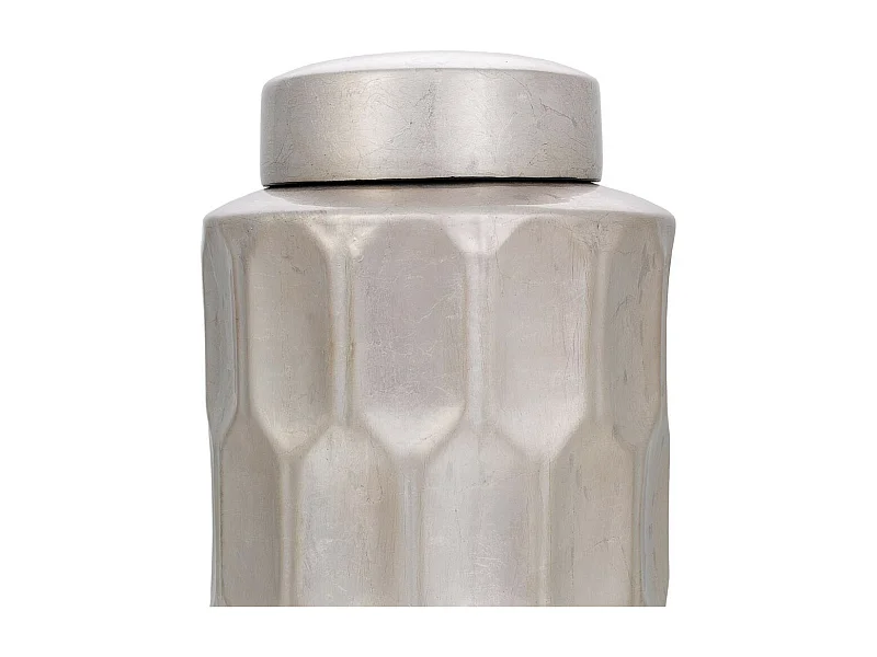 Vase en céramique argenté 18,5x18,5x37,5h