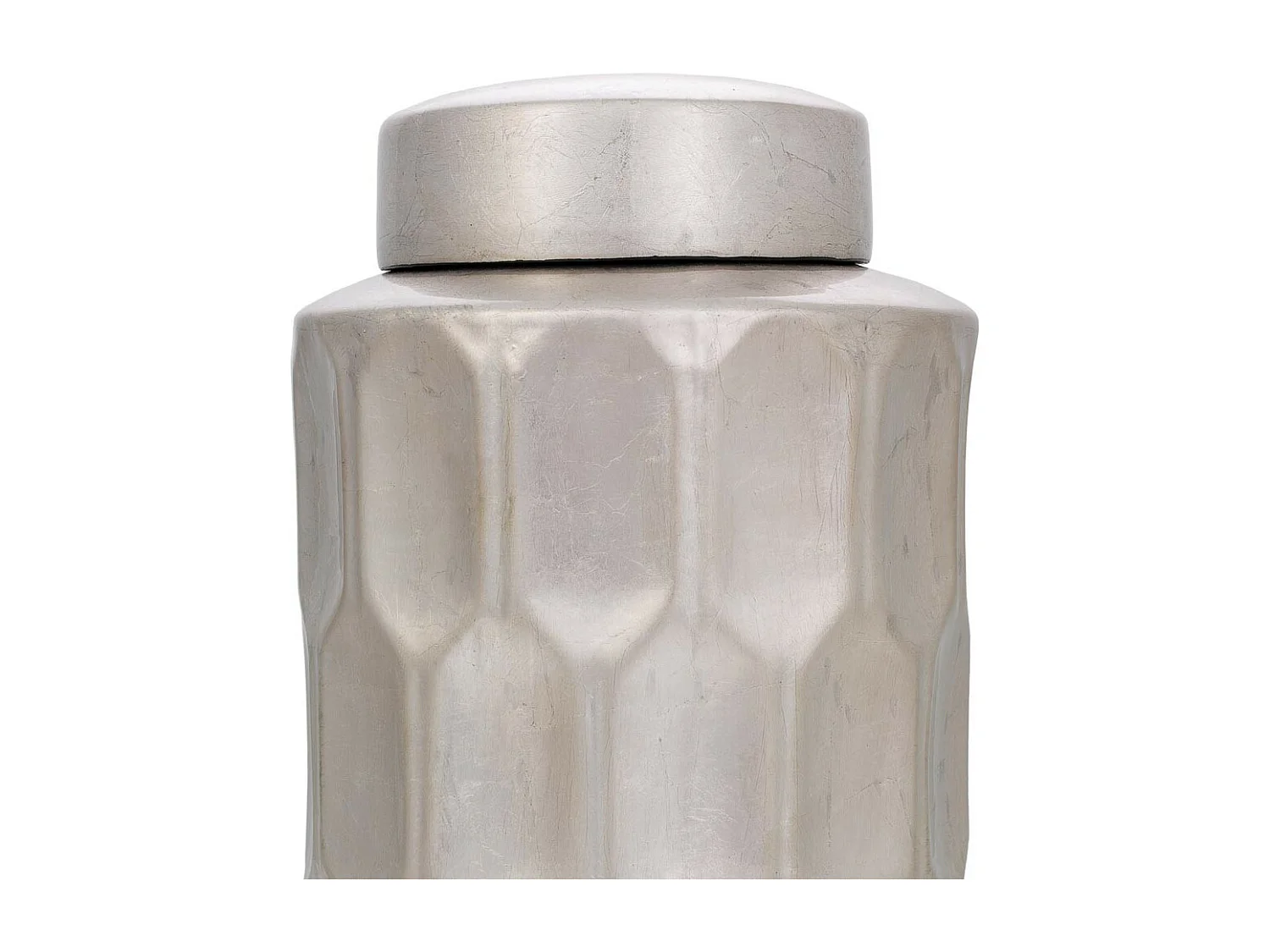 Vaso in ceramica argento18,5x18,5x37,5h