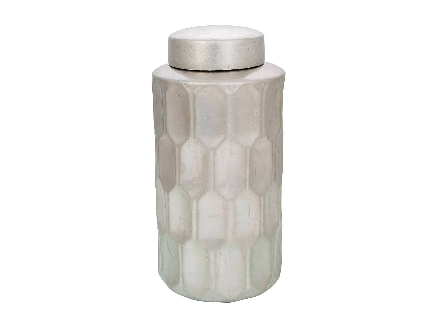 Vaso in ceramica argento18,5x18,5x37,5h