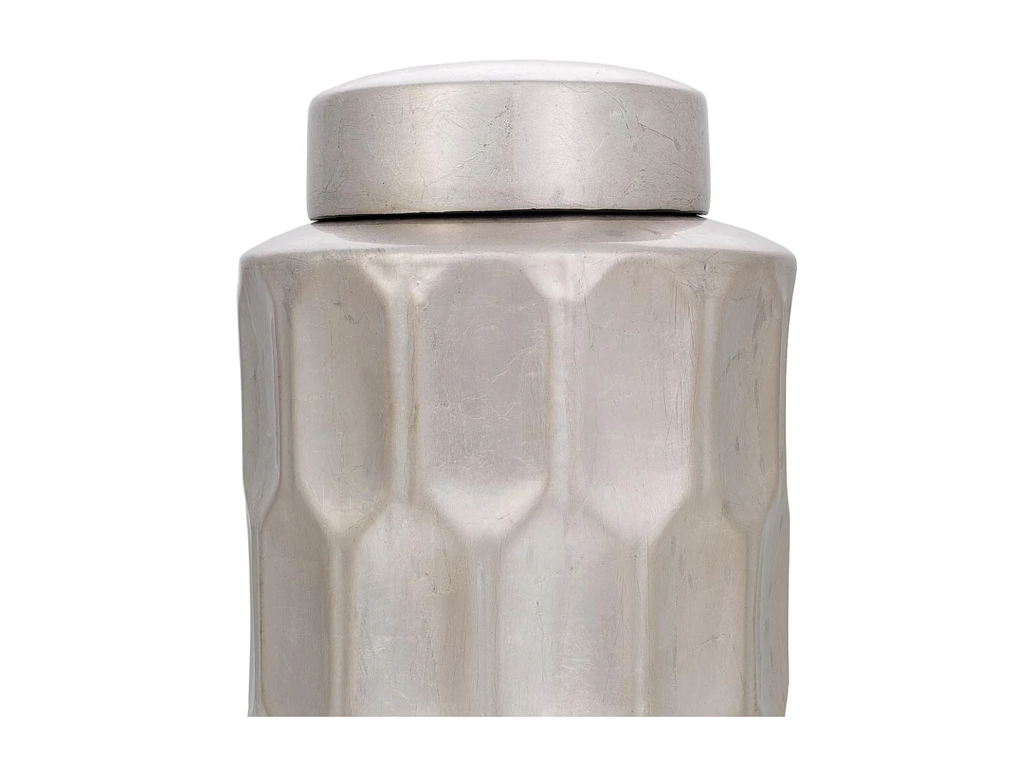 Jarrón de cerámica plateado18,5x18,5x37,5