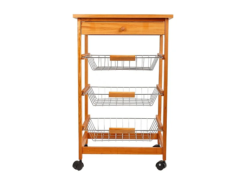 Carrello da cucina in legno marrone 47x37x76h