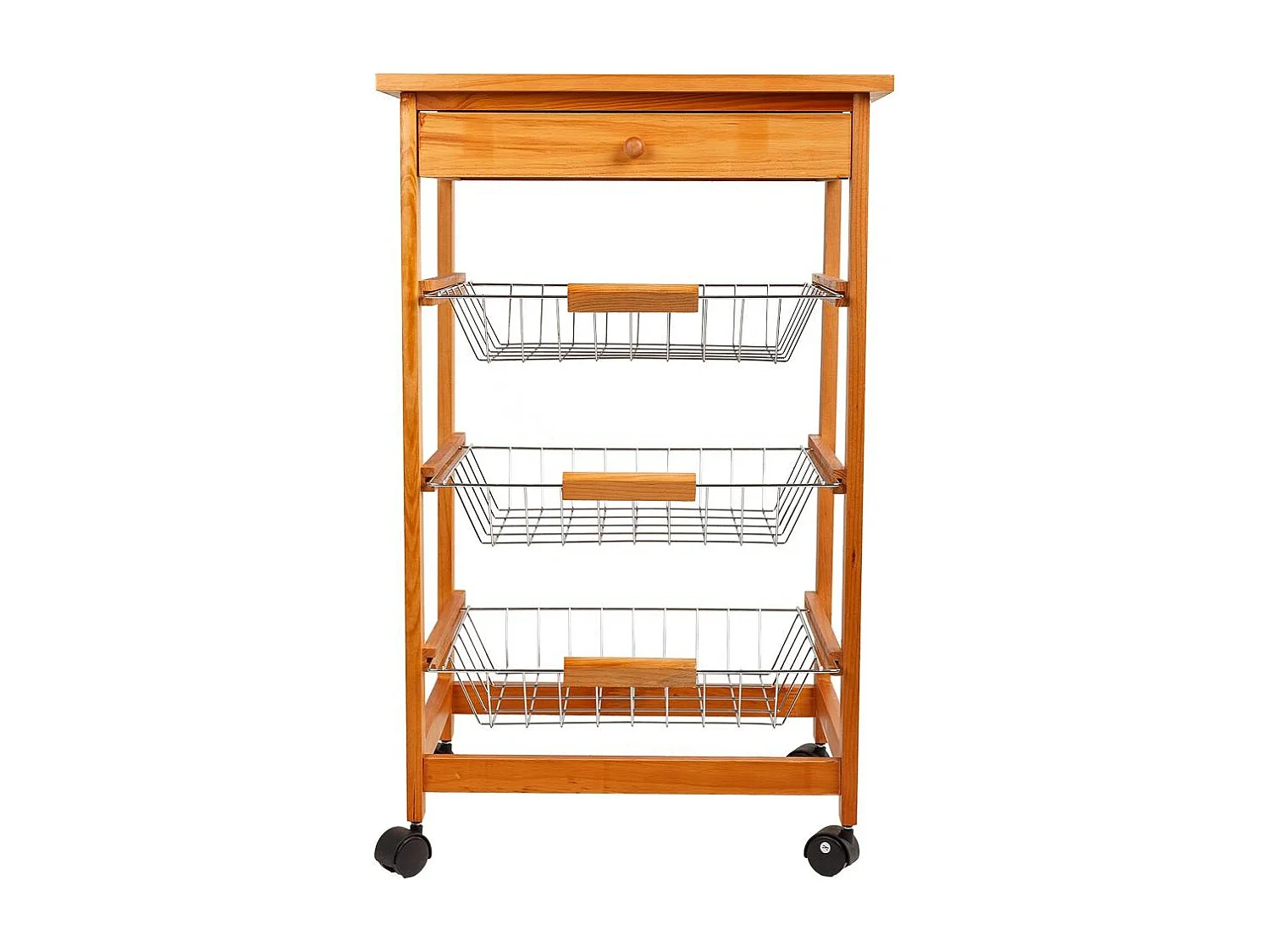 Carrinho de cozinha em madeira marrom 47x37x76