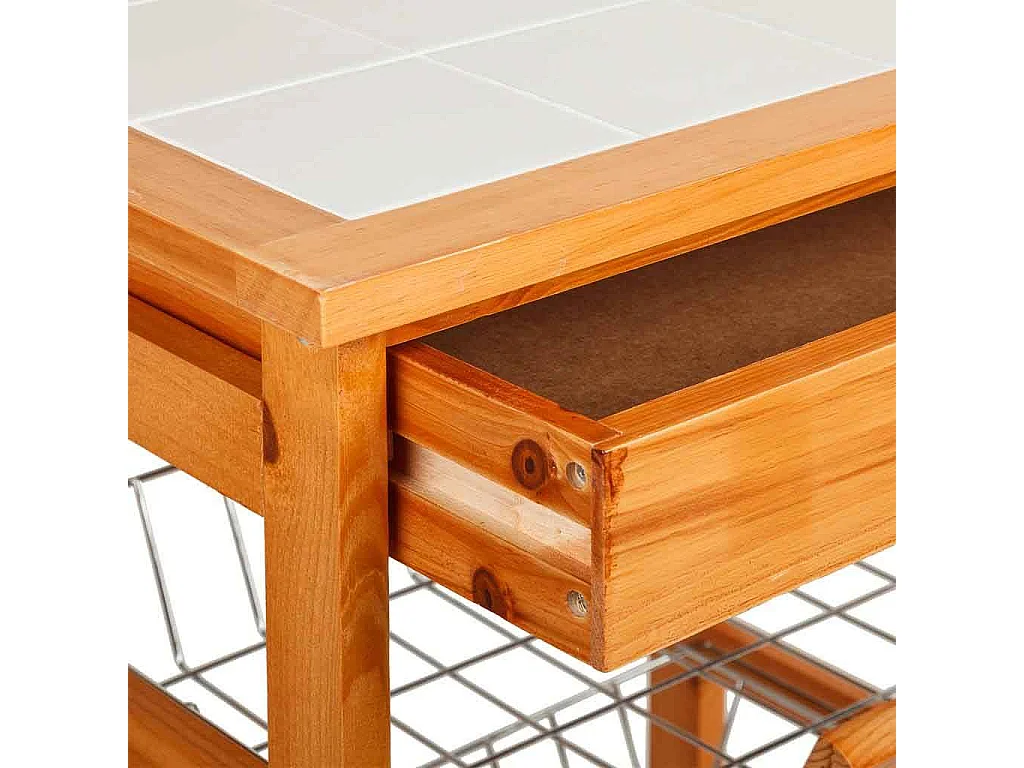 Carrinho de cozinha em madeira marrom 47x37x76