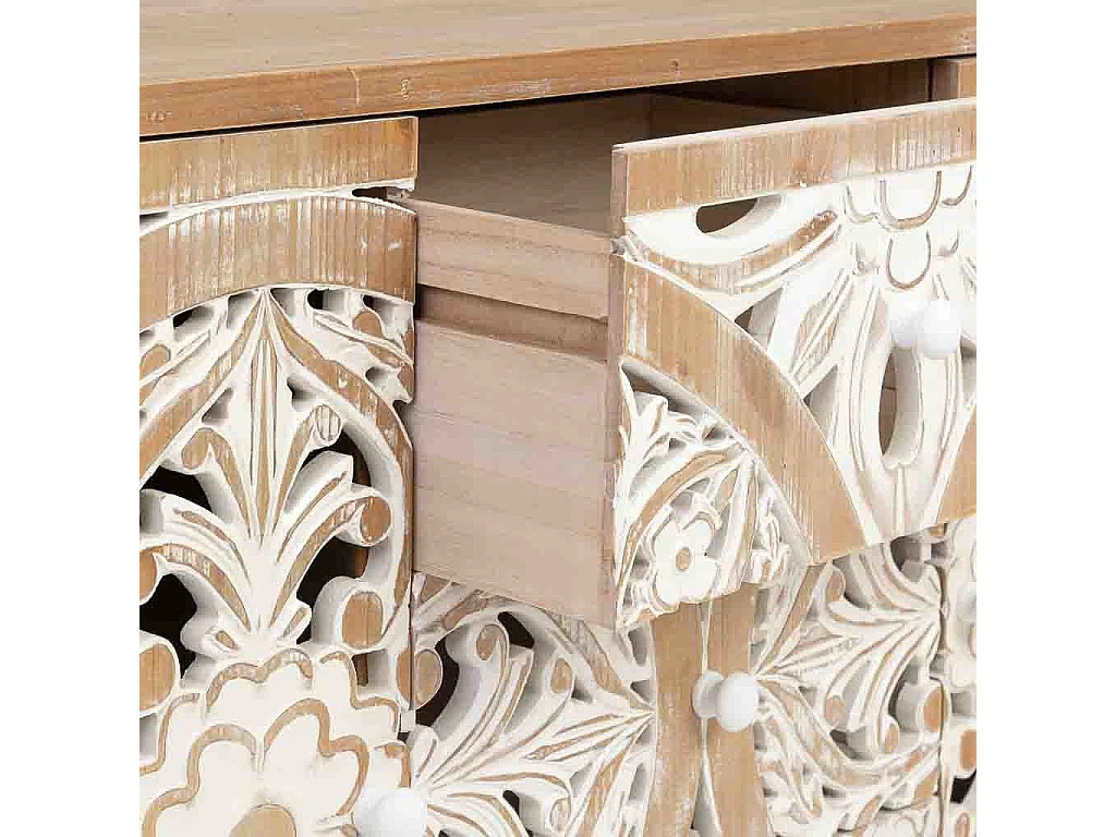 Buffet en bois blanc 120x38x80