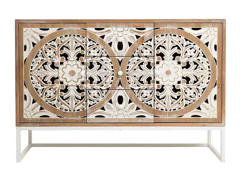 Buffet en bois blanc 120x38x80