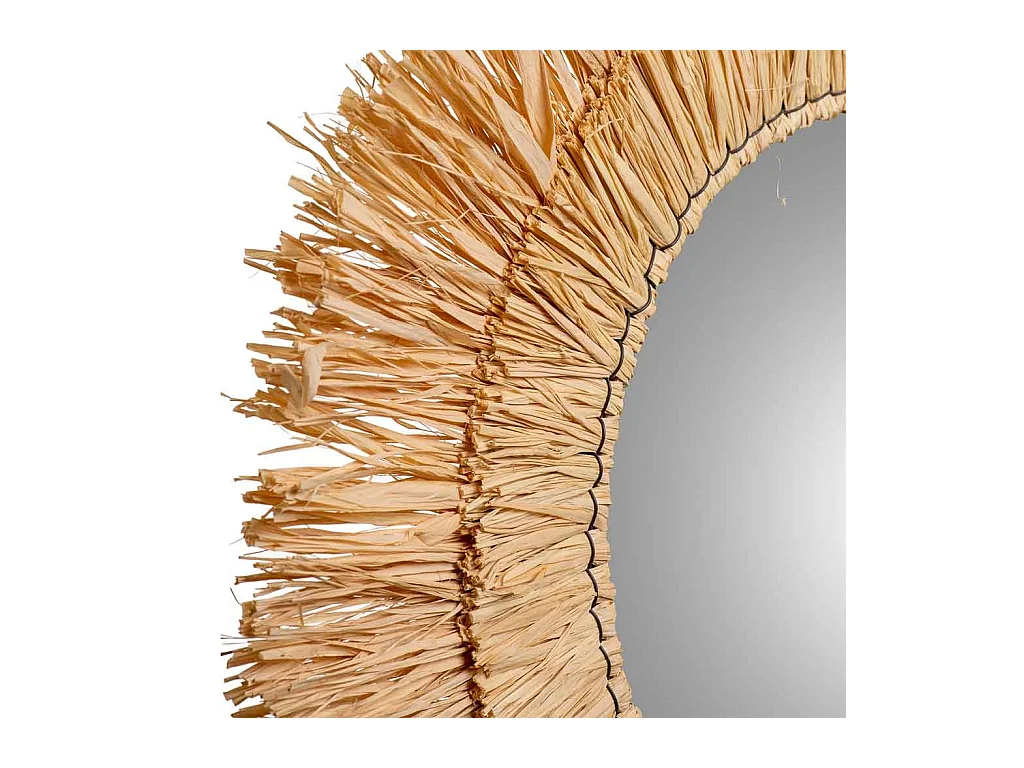 Runder brauner Naturfaserspiegel D57/27,5x02h cm