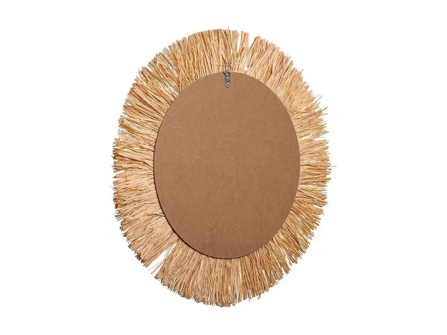 Espelho redondo de fibra natural marrom d57/27,5x02