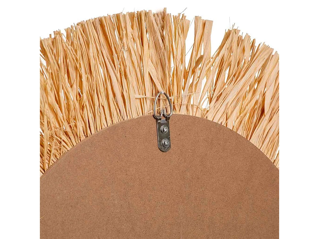 Espelho redondo de fibra natural marrom d57/27,5x02