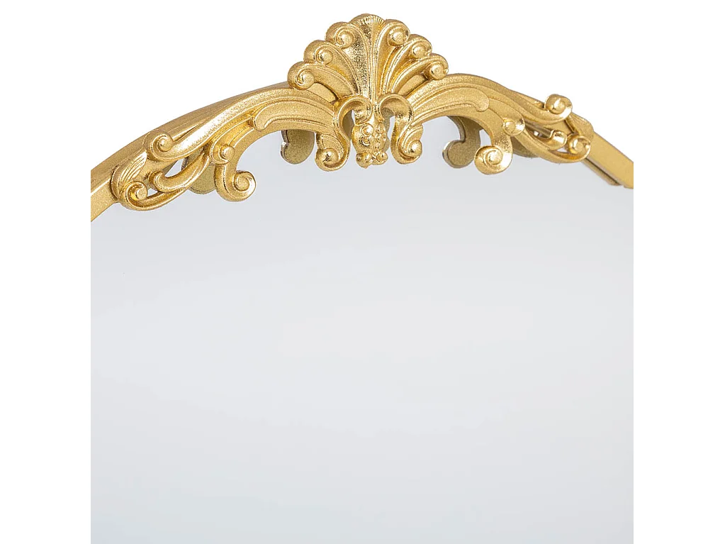 Espelho de parede em metal dourado 50x107x3