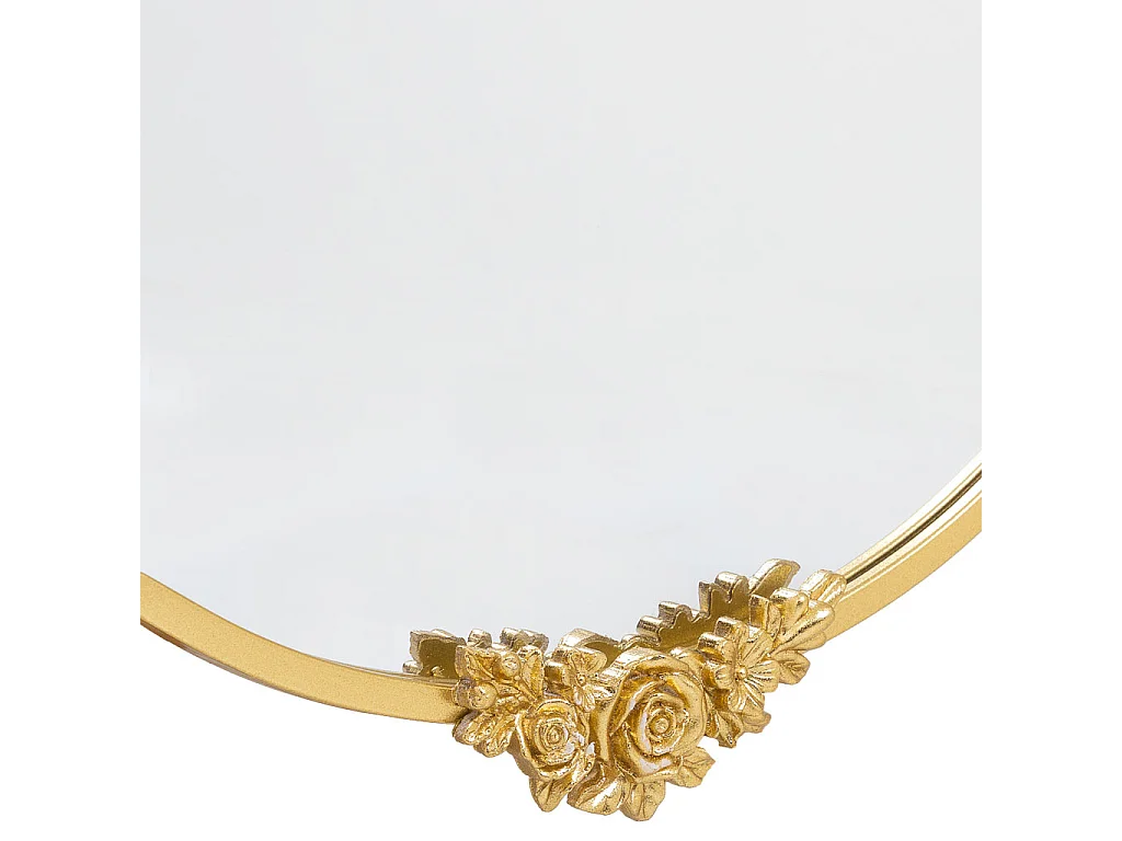 Espelho de parede em metal dourado 50x107x3