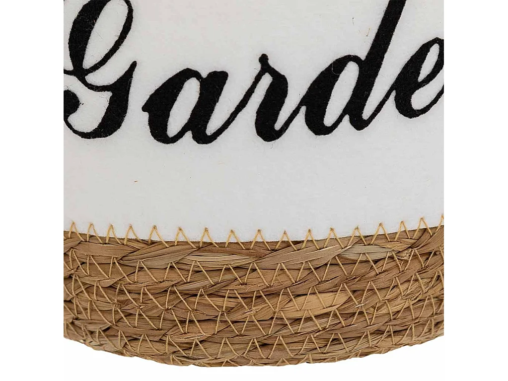 Cestino in fibra naturale e cotone bianco D20x17