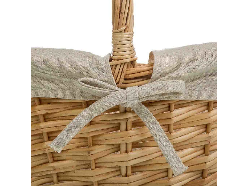 Ensemble de 3 paniers en osier marron doublés