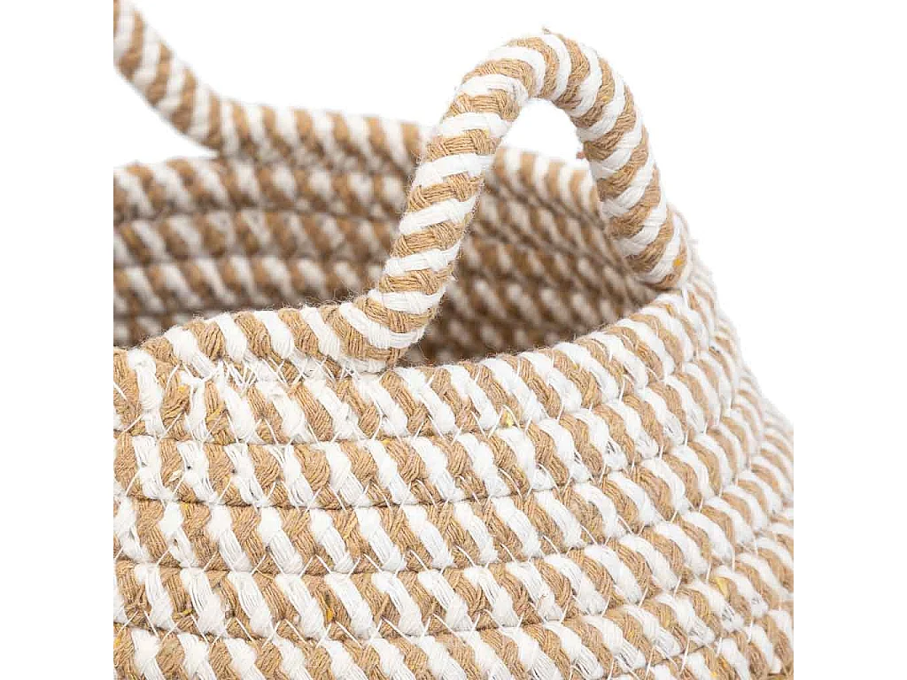 Cesto de fibra natural y algodón marron D18x13/16.5